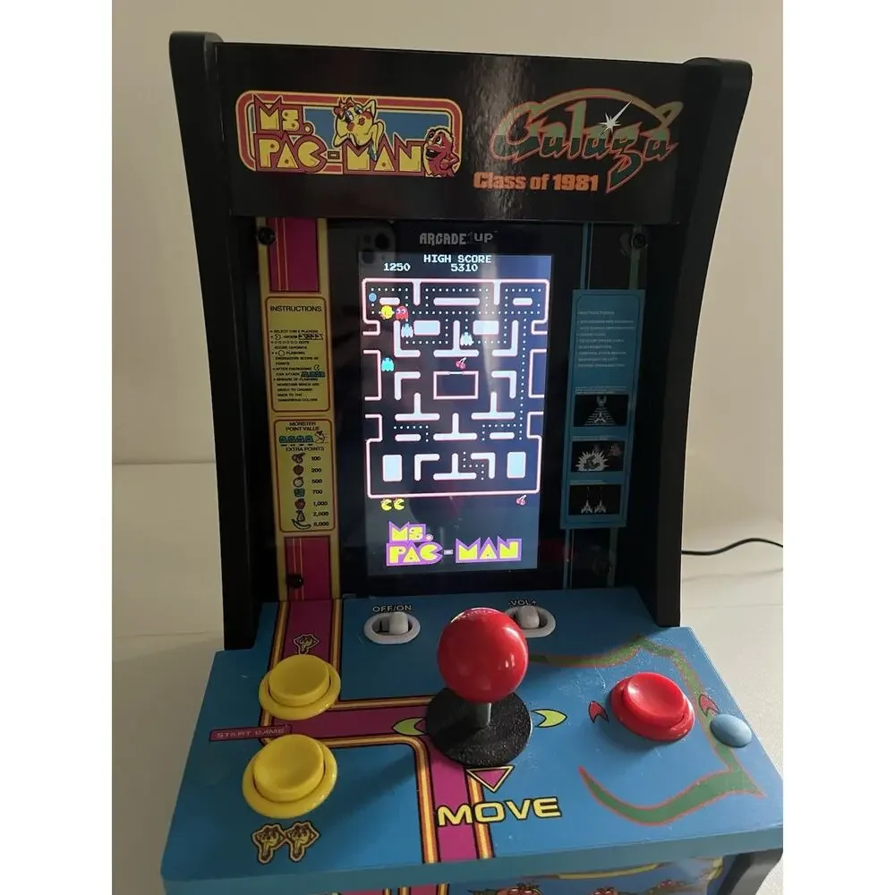 Arcade1Up Ms. Pacman Galaga Dug 81 Countercade Arcade MSP-C-402000 Works Great!